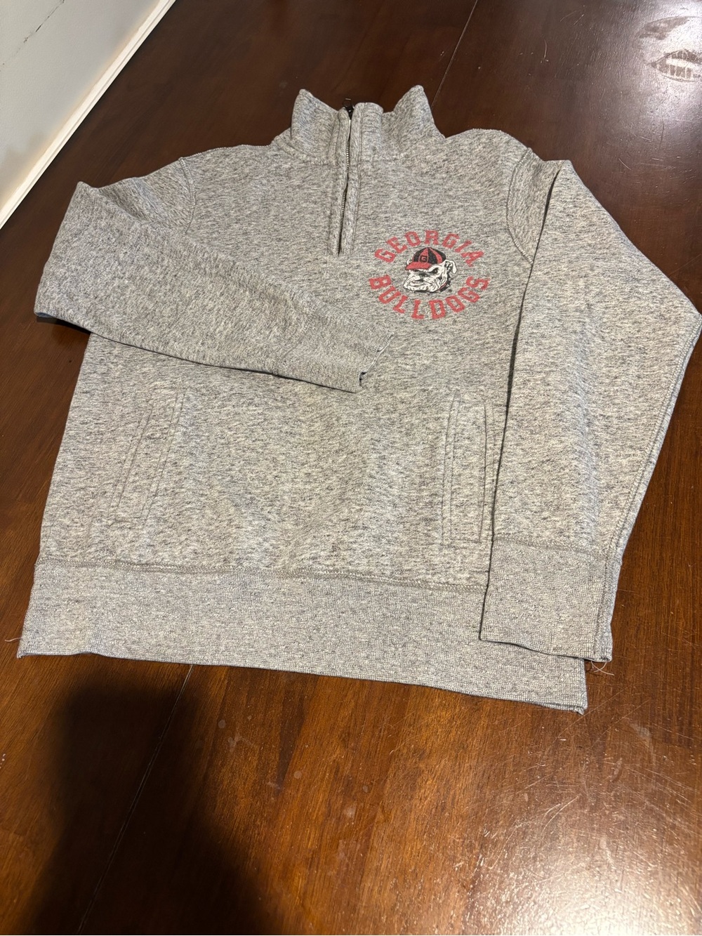 Georgia Bulldogs Gray Quarter-Zip Pullover Sweatshirt
